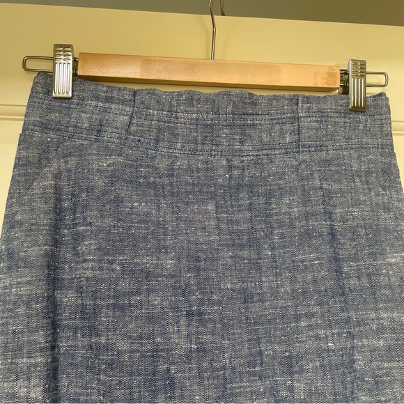 Ann Taylor Chambray Blue Pencil Skirt with Slit - Picture 5 of 8